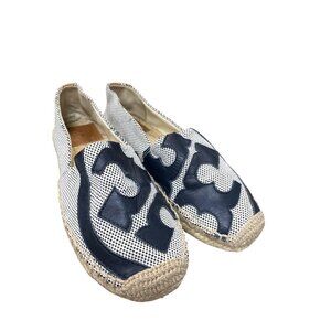 Tory Burch Womens Black white checkered espadrille flats shoes size 7M SKU 9353